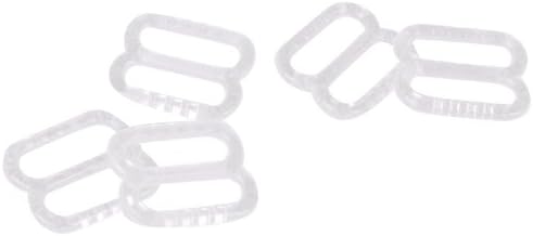 Porcelynne Clear Bra Strap Plastic Sliders 3/8" or 10mm with Teeth 50 pairs
