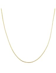14 Karat Yellow Gold Diamond Cut Square Wheat Chain (0.7mm, 16 inch)