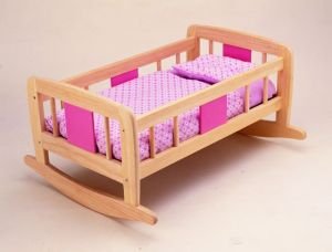 Childrens Toyshop  Toys : Pintoy Wooden Doll's Rocking Cradle