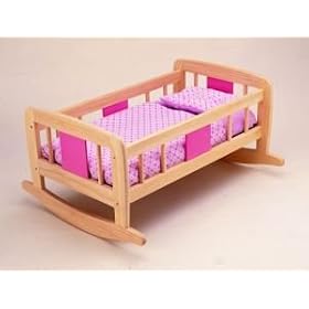 Pintoy Wooden Doll's Rocking Cradle