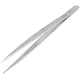 uxcell&reg; 5.5" Long Stainless Steel Pointed Pointy Tip Straight Tweezers