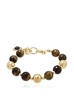 Etrusca Collar Etruscared Tiger Eye Faceted Bead plata de ley 925 milésimas / Amarillo