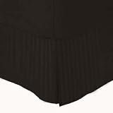 MARRIKAS 300TC Egyptian Cotton QUEEN Bed Skirt CHOCOLATE Stripe