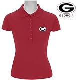 NCAA Georgia Bulldogs Ladies Red Remarkable Short Sleeve Polo