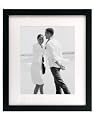 Malden Linear Wood Matted 8x10 Black Picture Frame