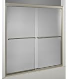 Kohler R702200-G54-SHP Fluence Frameless Bypass Shower Door with Falling Lines Glass, Bright Polished Silver
