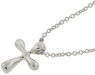 Sterling Silver Small Bubble Cross Charm Pendant 18" Rolo Chain Necklace