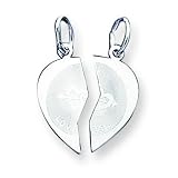 Sterling Silver 2-piece I Love You Disc Charm with 20 inch Sterling Silver Chain
