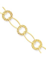 14k Yellow Gold Circles Springlock Bracelet 7.25in