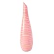 Handmade Terracotta Raspberry Pink Vase with Beige Stripes