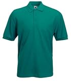 Fruit of the Loom 65/35 Pique Polo Shirt, Emerald, L