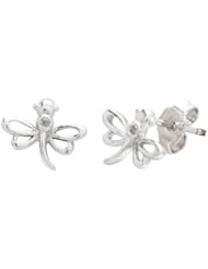 Sterling Silver Childrens Dragonfly Button Earrings