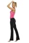 Womens Cotton Spandex Boot Pant by Fitness Wear in Black, Medium