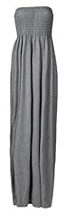 Plus Size Girls Elastane/Viscose Sheer Stretchy Bandeau Neck Maxi Dress 