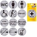 Hinweisetikett WC sitzen silber 1 ST