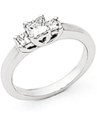 Ann Harrington Jewelry 14k White Gold .74 Ct Tw 3 Stone Princess Cut Diamond Ring