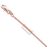 14k Solid Rose Gold 1.1 mm Round Wheat Chain 18