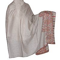 Meditation Shawl Wool Paisley Embroidered Accessory 80 x 40 inches (psley371)