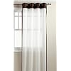 Stylemaster Soho 55 by 84-Inch Sheer Grommet Panel with Faux Silk Border, Espresso
