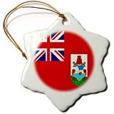 Bermuda Flag - 3 Inch Snowflake Porcelain Ornament
