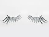 Flared Black False Eyelashes Reusable Natural Human Hair Includes Glue