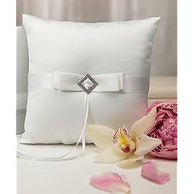 Pure Elegance in Wedding White Square Ring Pillow