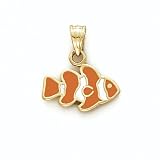 14K Enamel Clown Fish Pendant - GH16508