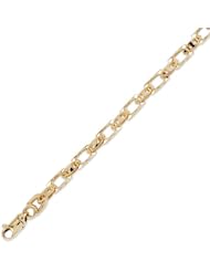 14K Solid Yellow Gold Hip Hop Bullet Chain Bracelet 5mm (15/64 in.) - 8.5 in.