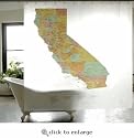 California Map Shower Curtain (Peva)