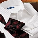 White-on-White Satin Stripe Dress Shirt