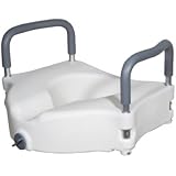 Drive Medical Deluxe Elevated Raised Toilet Seat with Removable Padded Arms, White