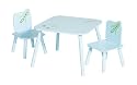 KIDS Room Furniture: Cool Blue Rocket Children's Boy's Wooden 2 x Chairs and Table Seatings Set