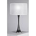 Robert Abbey 3342W Kate Small Table Lamp in Black Glass with White Pleated Organza Shade