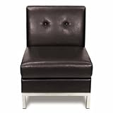 Avenue Six Wall Street Armless Chair - Espresso Faux Leather