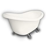 American Bath Factory B1-1600-BB-DM3-M2-35-SN Princess Slipper Clawfoot Bathtub in Bisque, Cannonbal