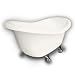 American Bath Factory B1-1600-BB-DM3-M2-35-SN Princess Slipper Clawfoot Bathtub in Bisque, Cannonbal