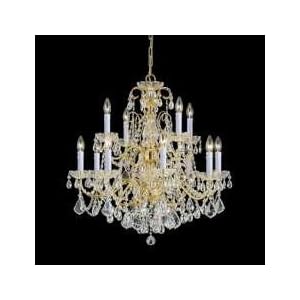 Crystorama 3228-GD-CL-S Imperial 12 Light Two Tier Chandelier in Gold with Swarovski... by Crystorama