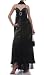 CYRIL Flowing Long Dress W/Sheer Hanging Sash Black