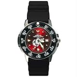Dive Watch, SS Case/Resin Bezel, US Marine, Red Face