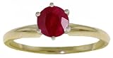 14k Solid Gold Genuine Ruby Solitaire Ring - Size 6.5