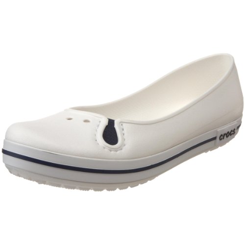 crocs Women's Crocband Flat,White,10 M US