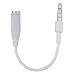 Headphone Adapter for Apple iPhone Recessed Jack, 3.5mm Male Female Extension Plug - White