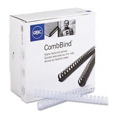 GBC Premium Matte CombBind Binding Spines, 1-Inch Spine Diameter, Frost, 200 Sheet Capacity, 100 Spines (4090317)