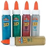 Elmers Jumbo 3d Washable Paint Pens 5/Pkg Classic Glitters E658, 2 Item(s)/Order