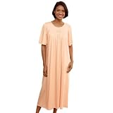 Calida Short Sleeve Cotton Nightgown ( Extra Large, White )