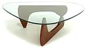 Noguchi Coffee Table - Walnut- 13mm Tempered glass