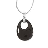 925 Silver & Oval Onyx Dangle Pendant