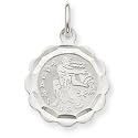 14kt White Gold Satin Engraveable Aquarius