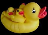 Set of 4 Floating and Squeaking Rubber Duck Bath Toys