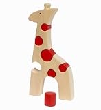 キリン（バスケット入りの木のおもちゃ）1才、2才、3才～出産祝いにお薦め♪ Wooden toys animal puzzleの画像